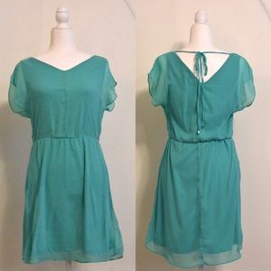 THE LIMITED Mint Green Short Sleeve V-Neck Dress